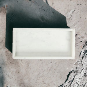 White Rectangular Marble Tray