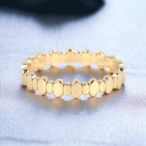 925 Silver Sterling Silver 18k Gold Plated Simple Oval Design Eternity Band Ring