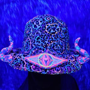 Glow Leopard Hat with Blacklight LEDs