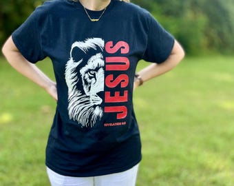 Christian Lion of Judah Unisex Gildan Tee, Jesus Lion Graphic Shirt, Religious Gift for Men and Women, Christian Apparel, Lion of Judah Tee,