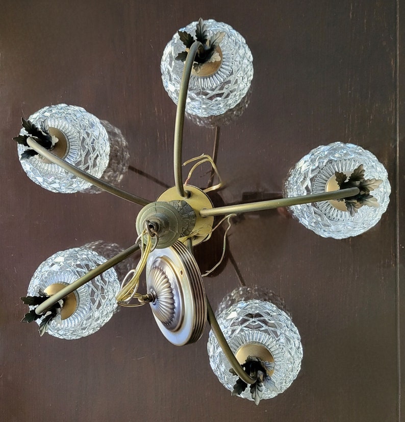 Retro Pinapple 5-Globe Chandelier / Ceiling Light image 2