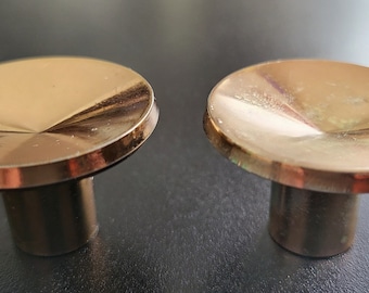 Pair (2) of 1.5" rose gold/pale copper concave knobs