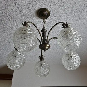 Retro Pinapple 5-Globe Chandelier / Ceiling Light image 1