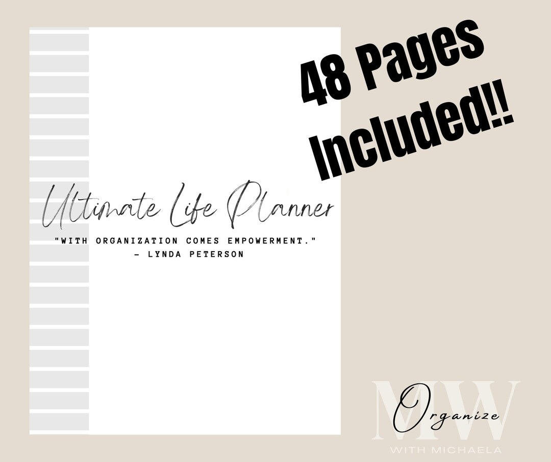 ULTIMATE LIFE PLANNER 48 Pages digital Download - Etsy