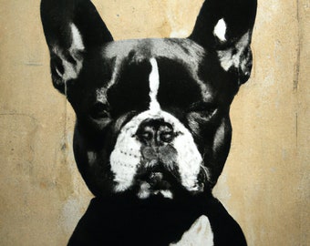 French Bulldog Mugshot Digital Print (Banksy Style)
