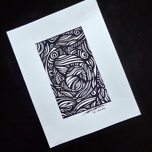 abstract original drawing abstract art black and white art pen and ink art abstract black and white drawing black and white abstract art dog