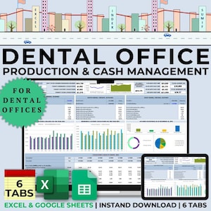 Dental Office Cash Management Tracker Excel Dental Office Financial Manager Excel Patient Spreadsheet Dental Clinic Template Insurance Bill