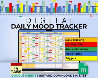 Digital Mood Tracker Spreadsheet for Google Sheets (Digital Download)