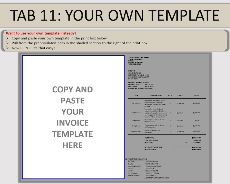 Excel Receivables, Invoicing, & Billing Management, Invoice Tracker