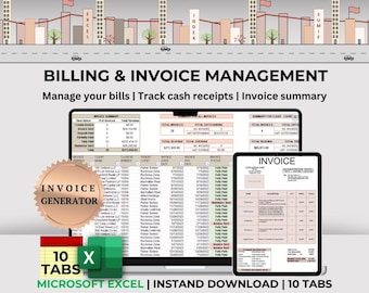 Invoice Generator Bill Payment Manager with Automated Invoice Template for Small Business Accounts Receivable Tracker Excel Cash Receipts