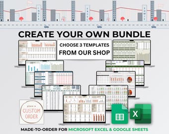 Custom Small Business Bundle for Excel Accounting Spreadsheet and Personal Life Planners for Google Sheet Budget and Excel Invoice Template