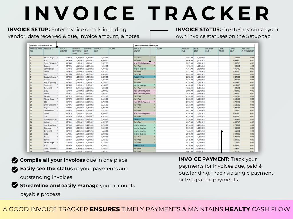 Sample Payable Tracker Accounts Payable Tracker Bills Due Google Sheet Invoice Template Cash ...
