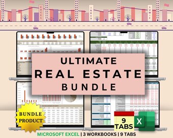 Real Estate Template Excel Real Estate Bundle Rental Property Spreadsheet Investment Analysis Tracker Revenue and Expenses Excel Cash Flow