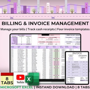 Invoice Tracker en Payment Manager met Invoice Generator Dashboard voor klanten Automatiseer Excel-spreadsheet voor kassabonnen voor kleine bedrijven