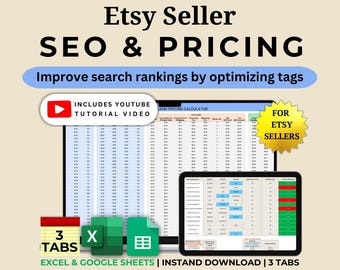 Etsy SEO Tag Creator Etsy Tag Planner Keyword Organizer for Etsy Search Rank High in Search Engine Optimization Tool Etsy Pricing Calculator