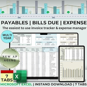 Payable Tracker Business Payment Expense Allocation Manager Excel Invoice Due Vendor Client Spreadsheet Cash Expense Log Daily Month Annual
