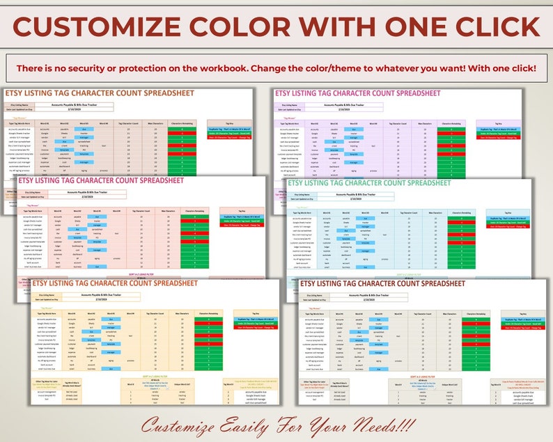 Etsy Tag Optimization Google Template, Tag Maker and Generator for Etsy