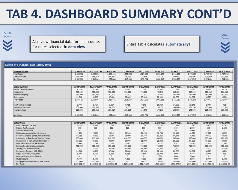 Net Worth Tracker Spreadsheet Excel Annual Net Wealth Calculator