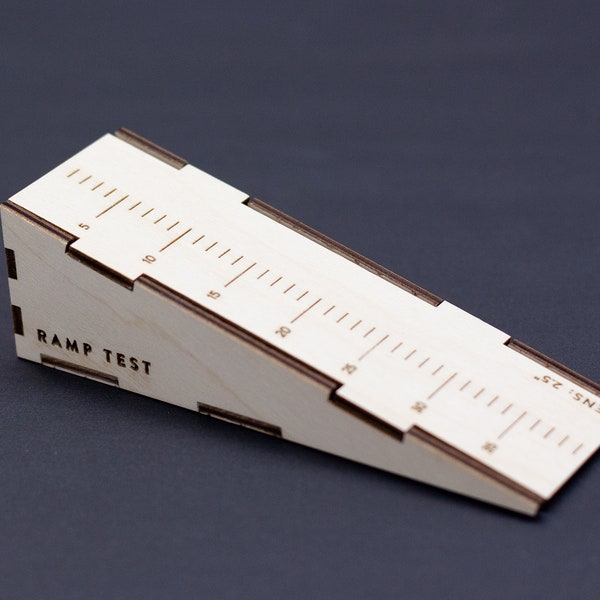 Laser Cutting & Engraving Ramp Test Digital Files, CO2 Lens Focal Depth Gauge, SVG, DXF Laser Focus Range for 3mm(1/8")-6mm(1/4") Material