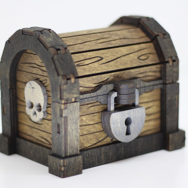 Pirate Treasure Chest with Lock – 2.5mm – 6mm – Laser Cut Files