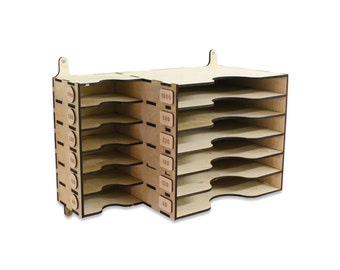 Sand Paper Shelf Storage Box. 2.5mm, 1/8&quot;, 3mm, 3.6, 4mm, 4.5, 5mm, 1/4 in, 6mm. Laser Cut Digital Files SVG, DXF, Adobe .Ai, Fusion .f3d
