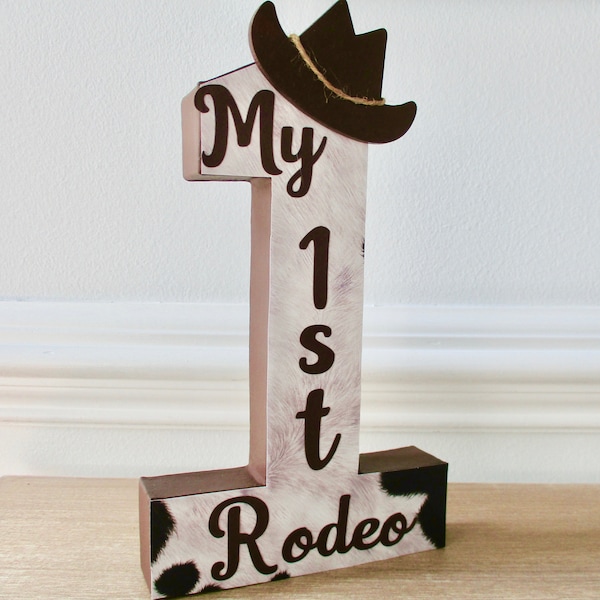 8 in. My First Rodeo Birthday Photo Prop, Rodeo Birthday, My First Rodeo Birthday Centerpiece, Rodeo Birthday, Cowboy Birthday, Brown