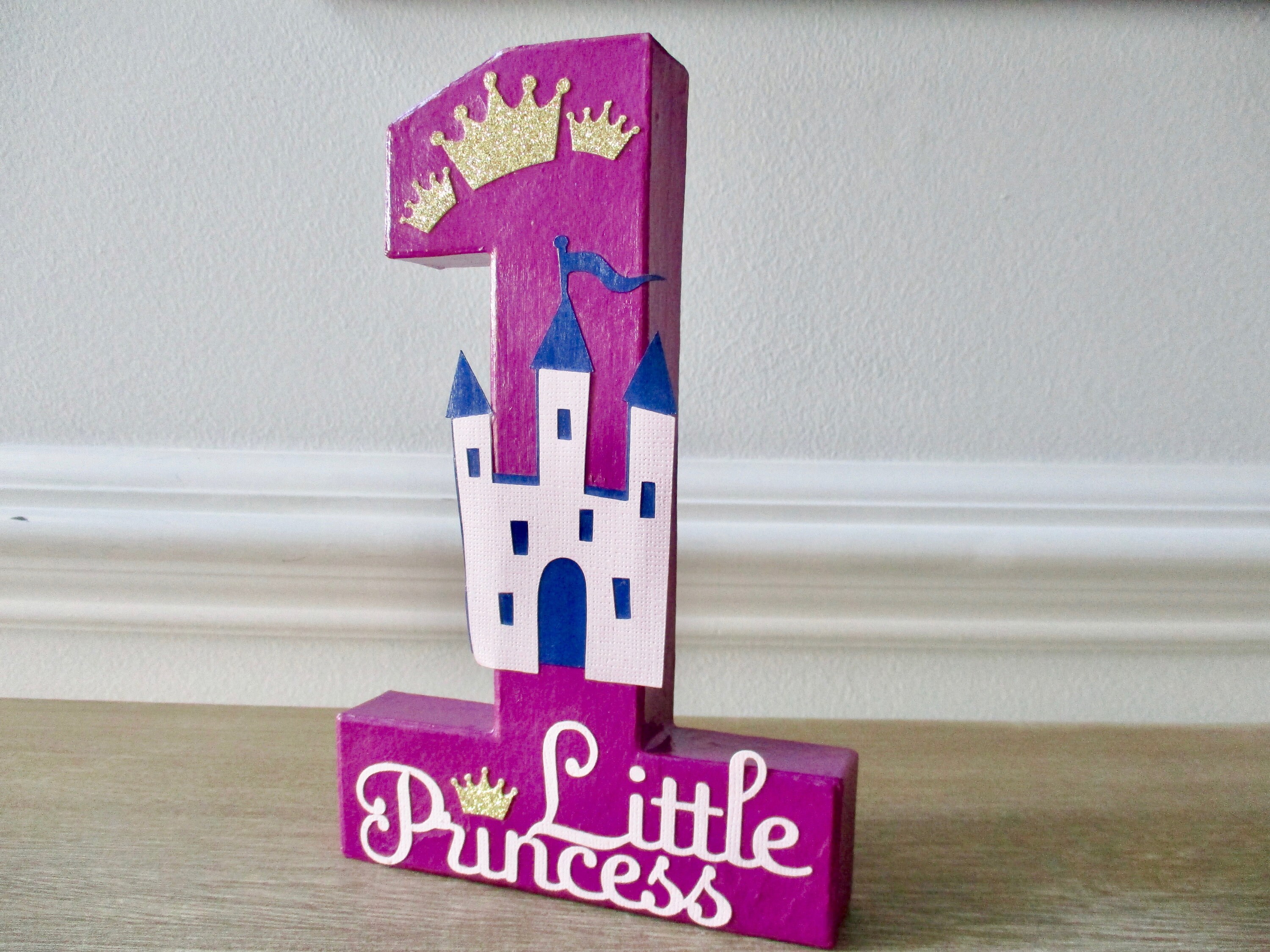 8 in Princess Birthday Photo Prop Castle Birthday Princess Birthday Centerpiece Princess Birthday Pink White
