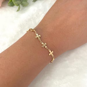 Cross Bracelet, Cross Charm Bracelet, Religious Bracelet Cross, Cross Bracelet Women, Gold Cross Bracelet, Dainty Cross Bracelet