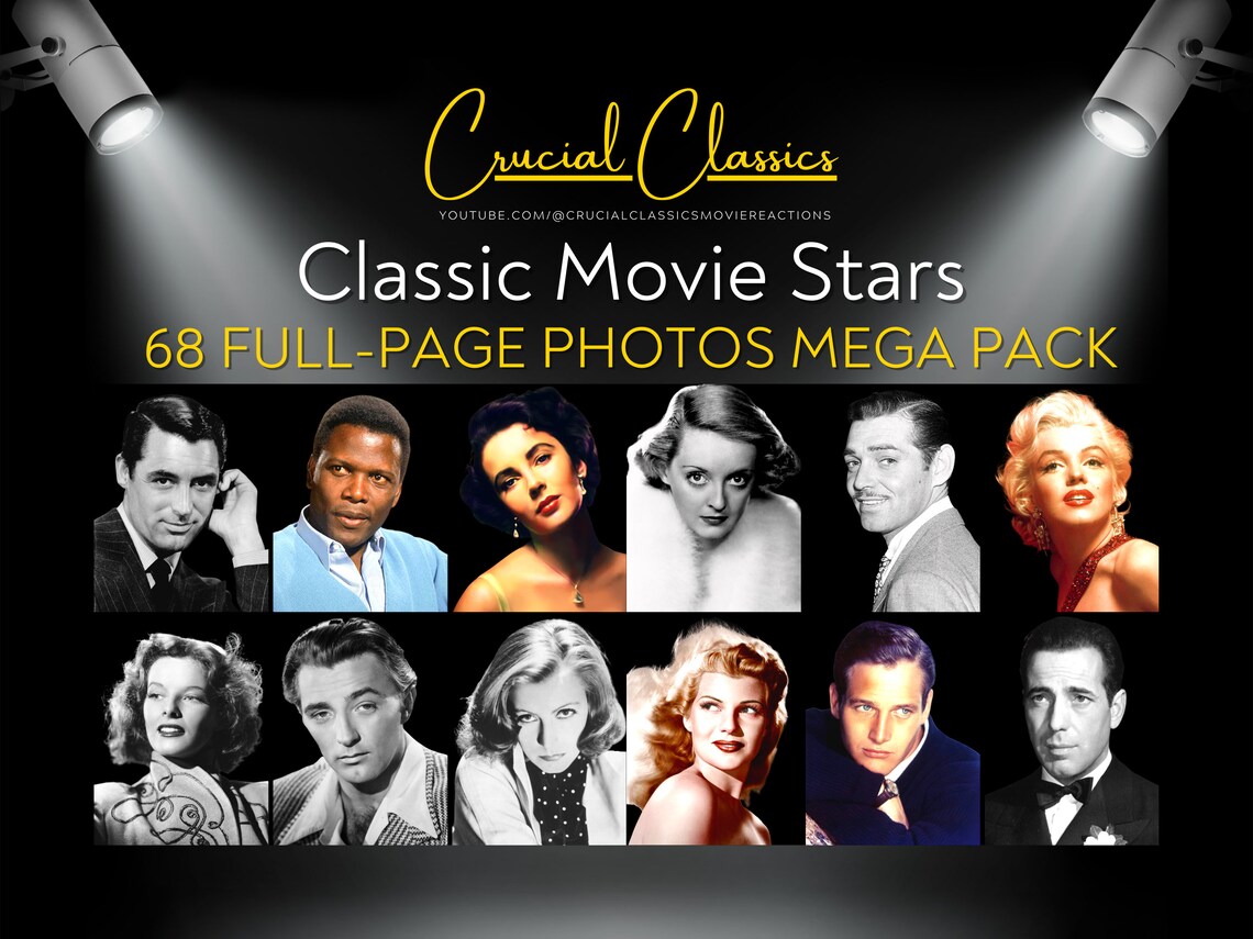 Old Hollywood Movie Stars 68 Photo Printables, Movie Star Photos, Black ...