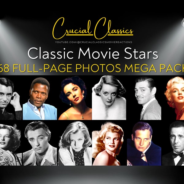 Old Hollywood Movie Stars 68 Photo Printables, movie star photos, black and white prints, color photography, wall art prints, 8.5 x 11 inch