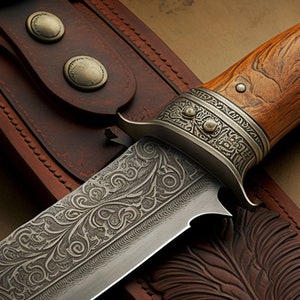Zombie Cowboy Knife in Leather Sheath 07 -- Curse of the Old West -- DIGITAL DOWNLOAD -- Decorative Art Knife in Tooled Leather Sheath