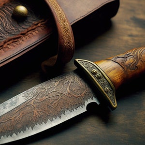 Zombie Cowboy Knife in Leather Sheath 12 -- Curse of the Old West -- DIGITAL DOWNLOAD -- Decorative Art Knife in Tooled Leather Sheath