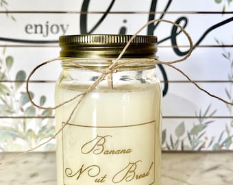 Handmade Soy Wax Banana Nut Bread Candle