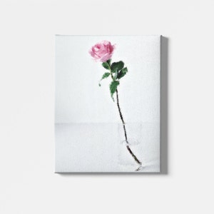 Pink Rose Flower Art, Framed Canvas Art Print, Floral Print - Bedroom Wall Art, Plant Art, Nature Print, Modern Canvas Art