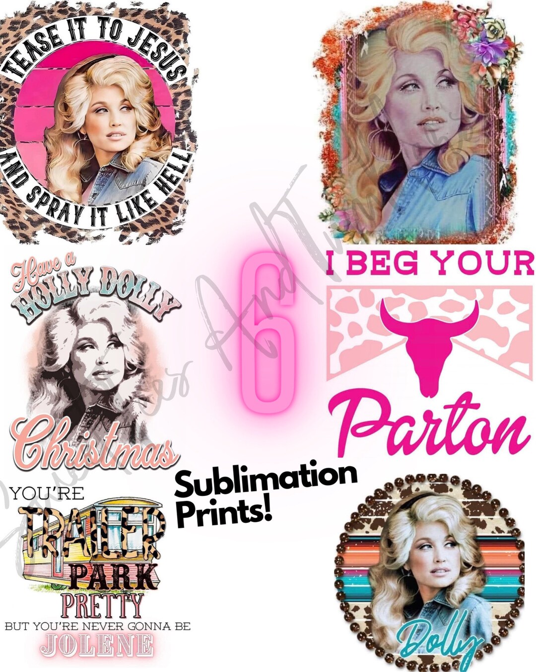 Dolly Parton Bundle Ready to Press 6 Screen Print Dolly Parton