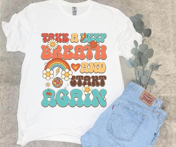 Mental Health Take A Breath and Start Again Transfers Heat - Etsy