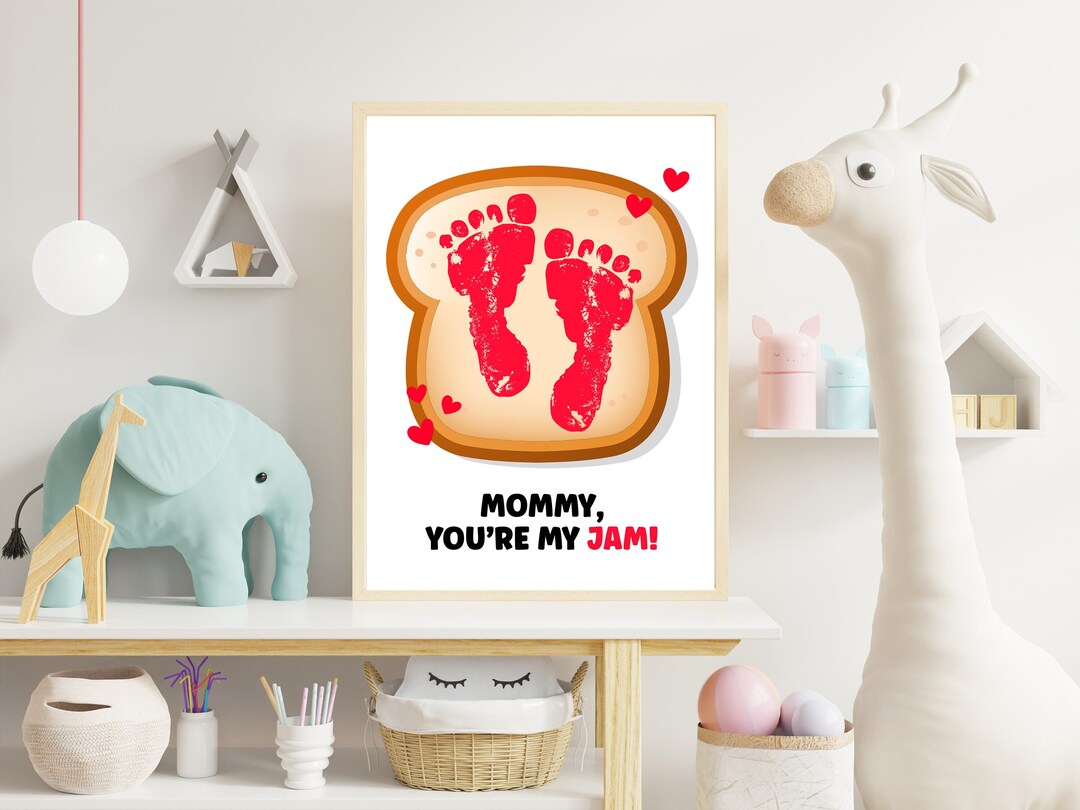 You're My Jam Footprint Art Valentine's Day Pun Etsy