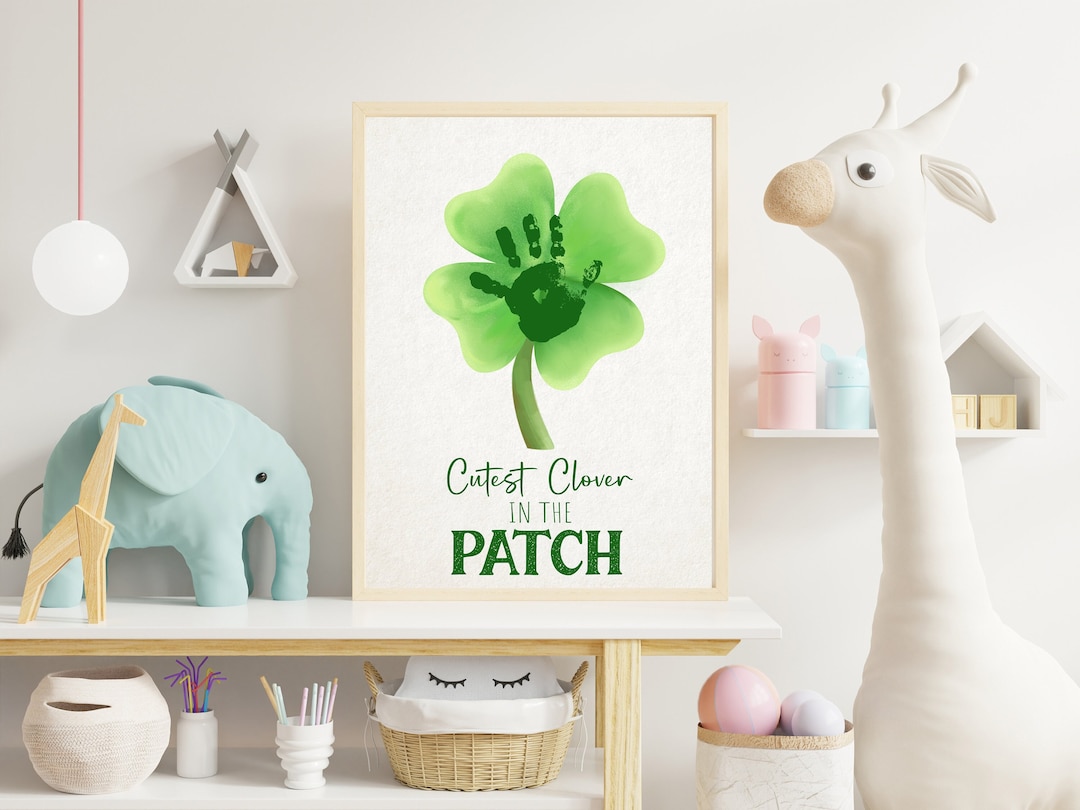 Cutest Clover in the Patch Shamrock Handprint Art St