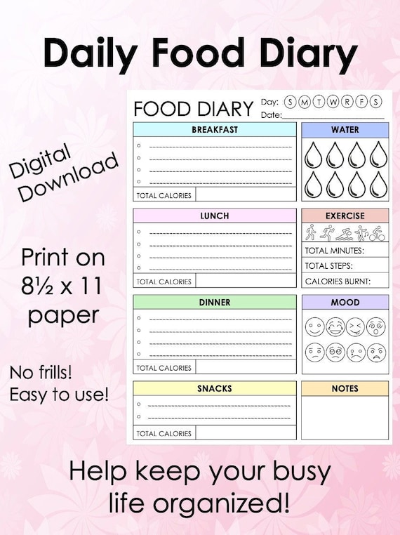 Nutrition Log Book: Daily Food Intake Journal Notebook for