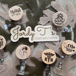 Name Badge Reel, Nurse Badge Reel, Badge Reel, Custom ID Badge, Retractable Badge Reel, Work Badge Holder, Personalized Badge, Name Badge