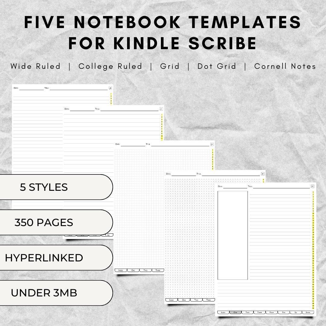 EDITABLE Kindle Scribe PDF Template / PDF Notebook Customizable To-do,  Note, Undated Monthly & 2024 Ready Margin for Left Side Toolbar 