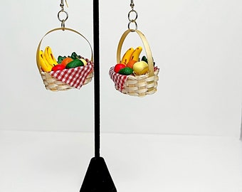 fruit basket earrings