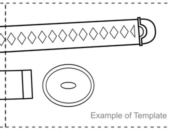 Plantilla de descarga de cosplay de Zoro con katana y vaina