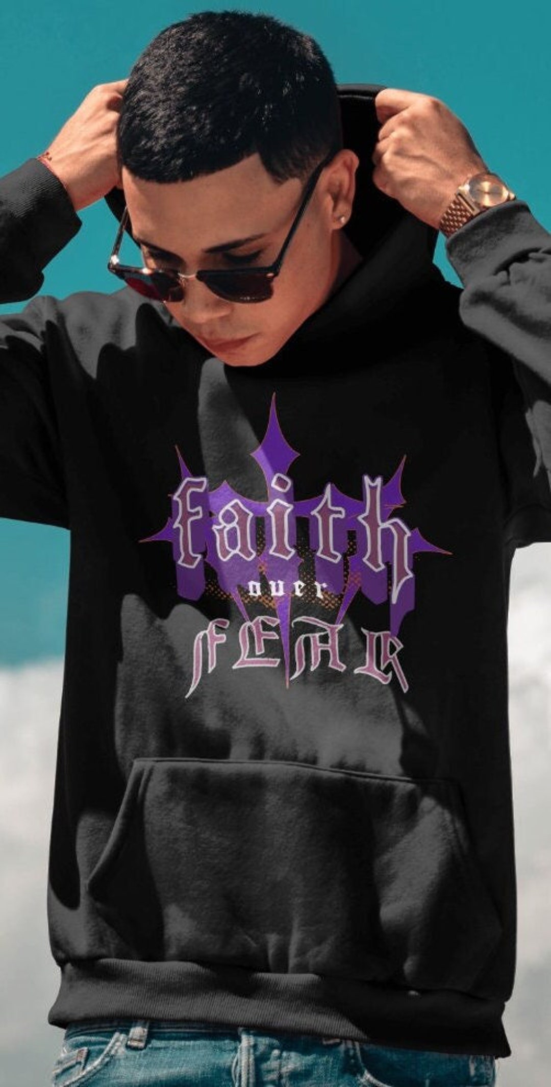 FAITH OVER FEAR Y2K Hoodie Streetwear Hoodie Gender Neutral - Etsy