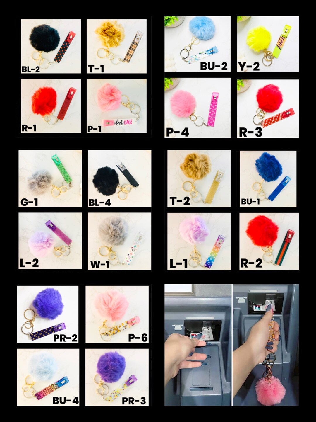 Card Grabber Grip Pom Keychain - Etsy