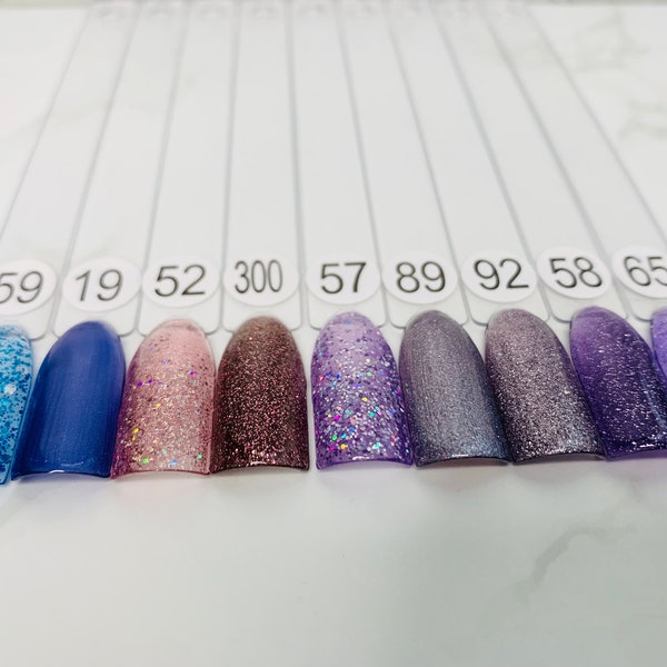 Single Color Nails | Solid Nails | Glitter Press On Nails | Gel Nails | Glue On Nails | False Nails | Blue Purple Pink Grey Gray Nails