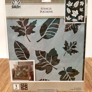 Folk Art Leaf Stencil | 9 Different Leaf Designs | Fall | Autumn | Thanksgiving Crafts | Fall Crafts | Autumn Crafts |