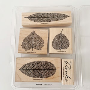 Stampin’ Up! Stamp Set | Autumn | Leaves |Wooden Stamp Set | 2005 | Fall Theme | Set of 5 | Arts & Crafts | Thanksgiving |