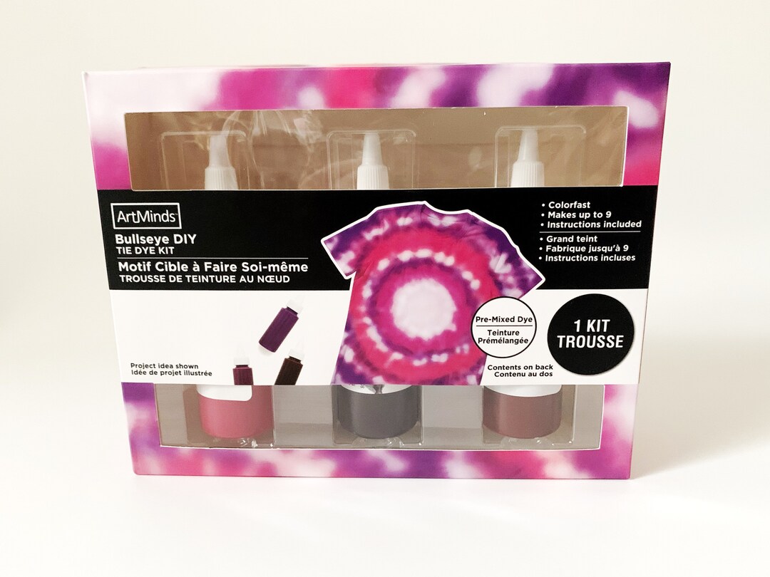 Art Minds Tie Dye Kit Bullseye Pattern DIY Tie Dye Pink Rose Violet Dark Rose Premixed Dye