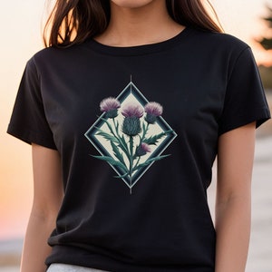 Wildflower Thistle Shirt, Botany Shirt, Garden Lover Tshirt, Wildflower Tshirt, Floral Aesthetic Graphic Tee, Women's flower shirt
